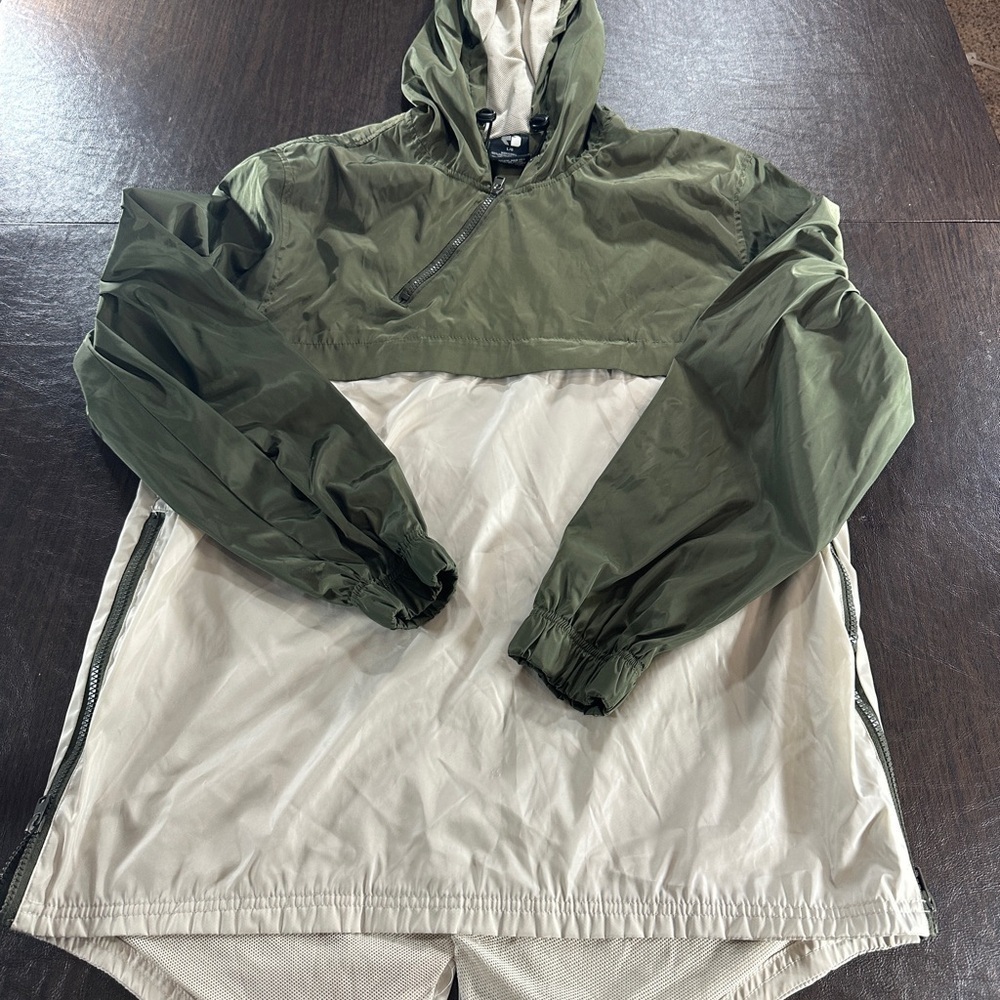Champs Men Green and Tan Windbreaker  Pullover Jacket Sz Large